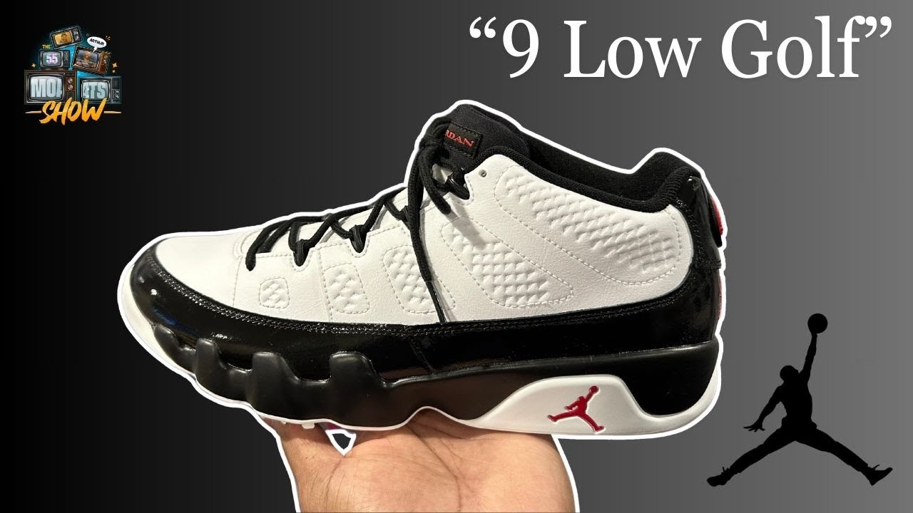 New Golf Shoes! Air Jordan 9 Low Golf “White, Black, & True Red”
