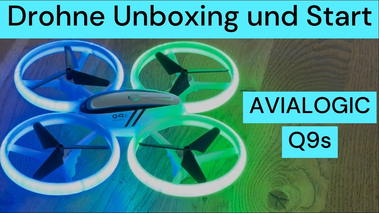 Drohne Review, Start und Unboxing - AVIALOGIC Q9s - LED Drohne für Einsteiger