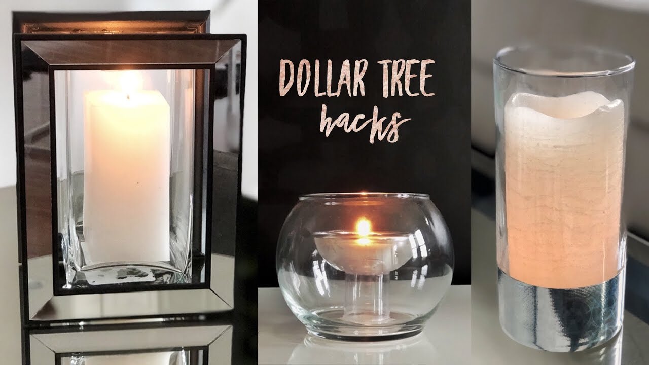 DIY Dollar Tree Candleholder Hacks  - Simple and Sleek!