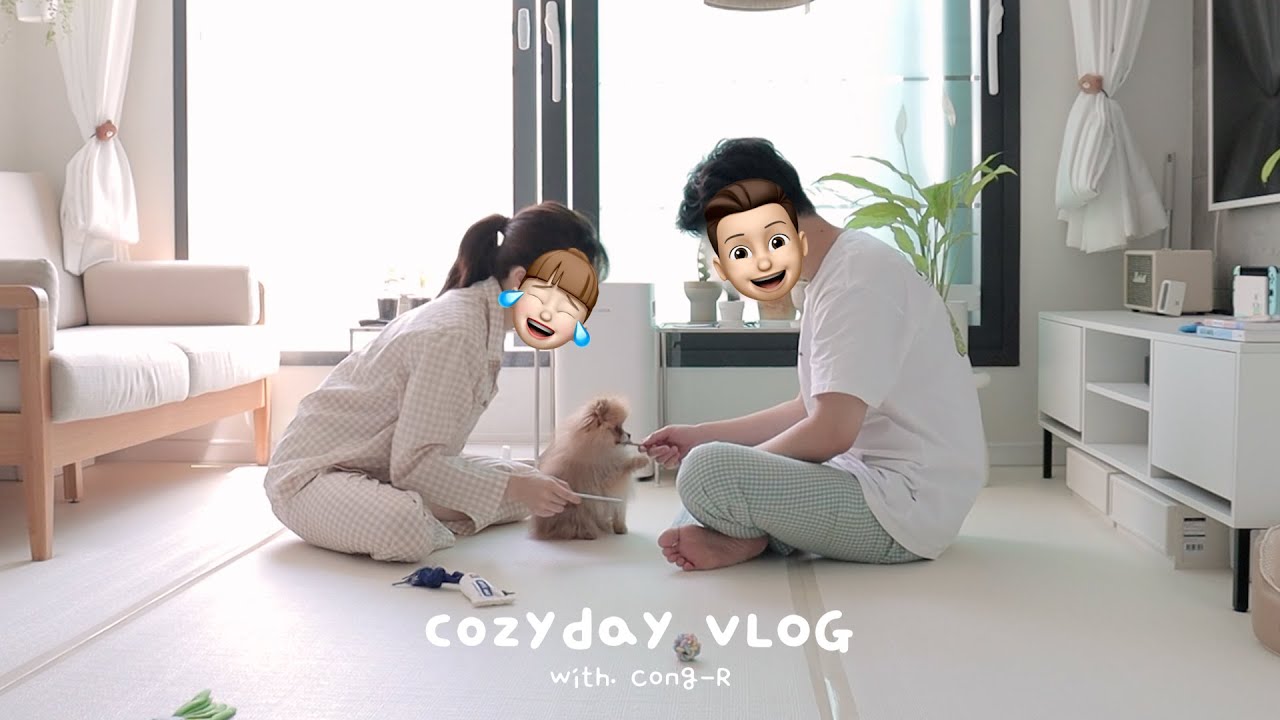 Sub) 반려동물 털로 특별한 목걸이 만들기💎거실 울타리 제거, 달콤바삭 크렘브륄레, 에너자이저 콩알이와 끊임없이 노는 일상 | CozyDay