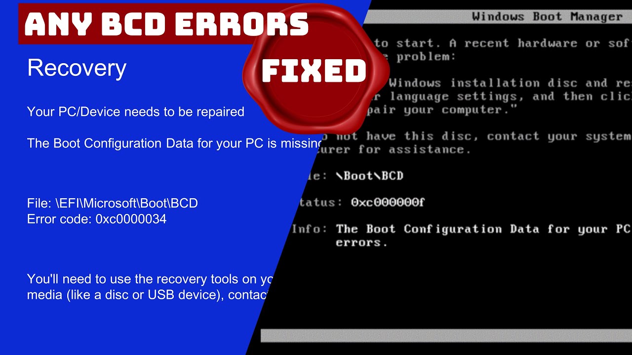 Как исправить ошибки загрузки Windows BCD 0xc0000098 0xc000000f 0xc0000034