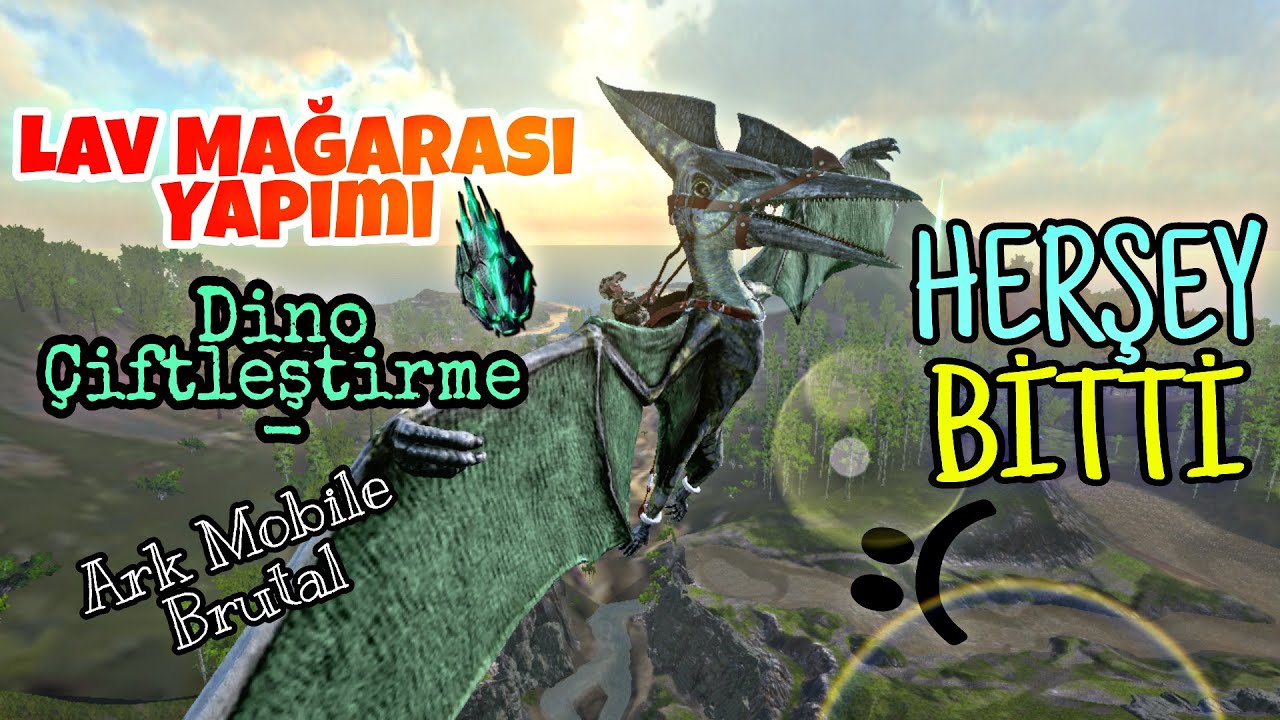 HERŞEY GİTTİ! :(435 Seviye PTERANODON Evcilleştirme!-Lav Mağarası)Bölüm-7 Acımasız/Brutal Ark Mobile
