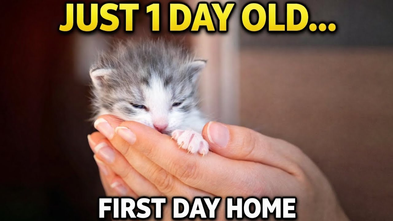 A 1-Day-Old Kitten’s First Day at Home 🐾⭐