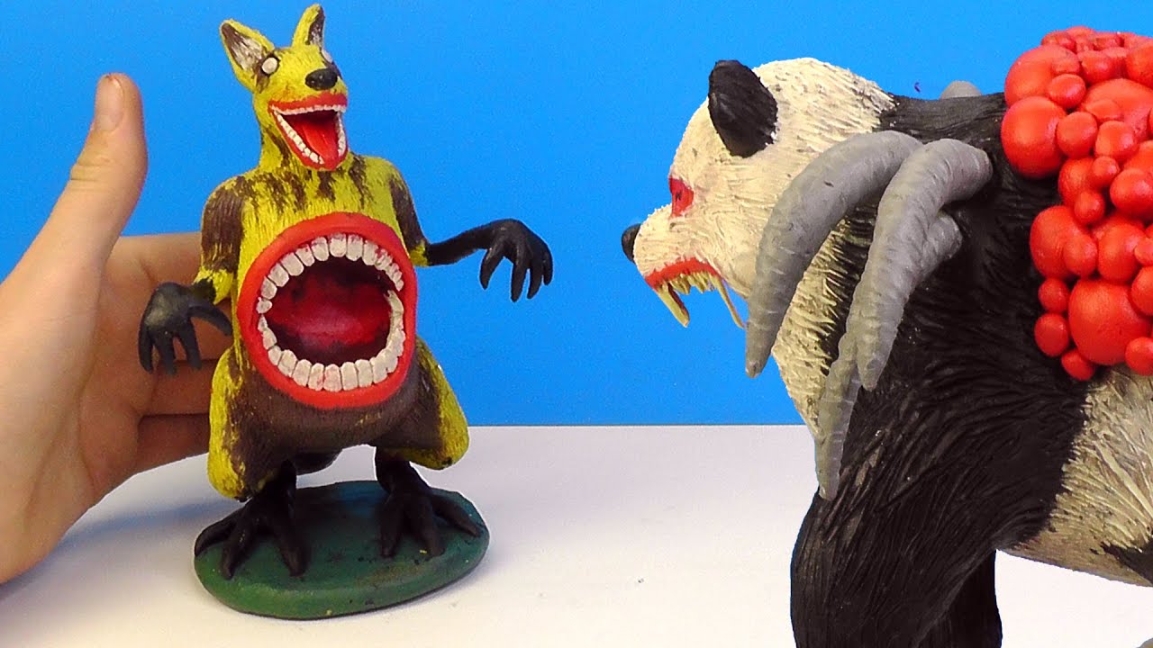 Making Zoochosis Zombie Animals 🦒 Panda vs Kangaroo ► Sculpting with Clay