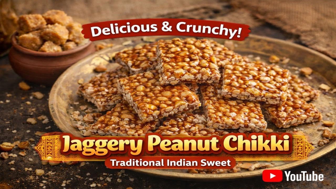 Jaggery Peanut Chikki Recipe 😋 | Traditional & Healthy Indian Sweet