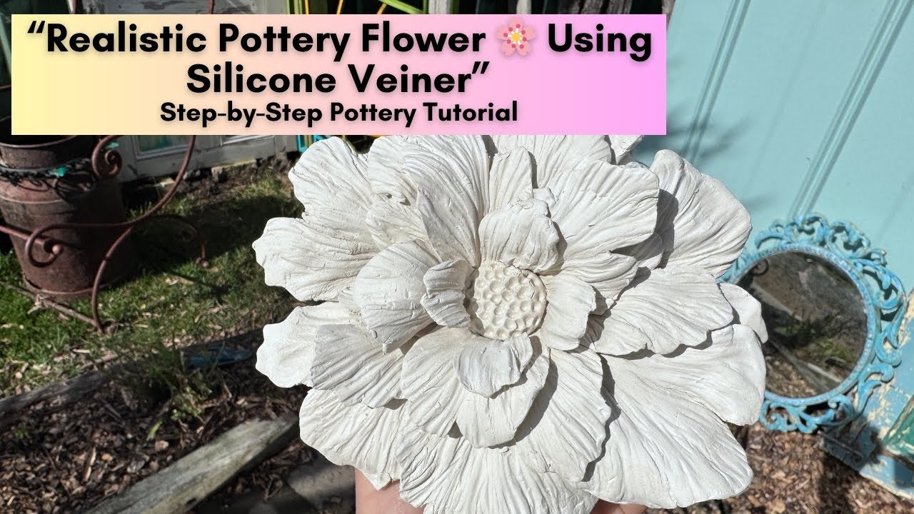 “Step by Step Pottery Flower Tutorial 🌸 | Realistic Clay Petals with Silicone Veiner & Cutters”