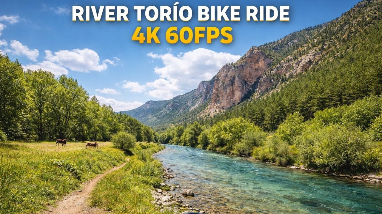 Cycling Along a Turquoise River in Spain 🇪🇸 | Torío River 4K 60FPS