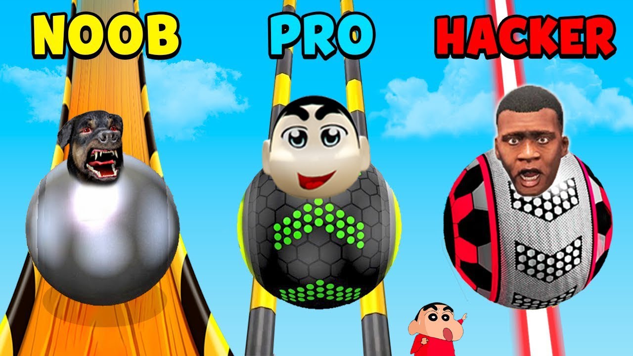 SHINCHAN PLAY GOING BALL WITH FRANKLIN AND CHOP | NOOB VS PRO VS HACKER | DREAM SQUAD