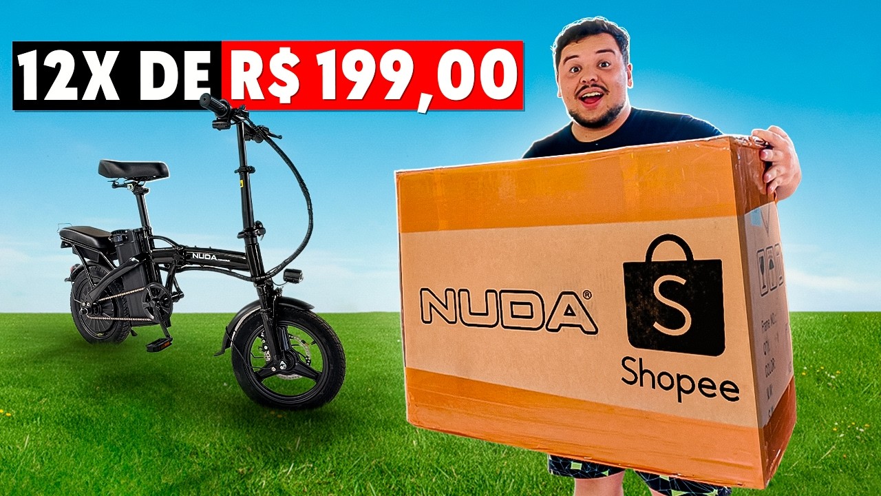 COMPREI a bicicleta elétrica mais barata da Shopee… vale a pena mesmo?