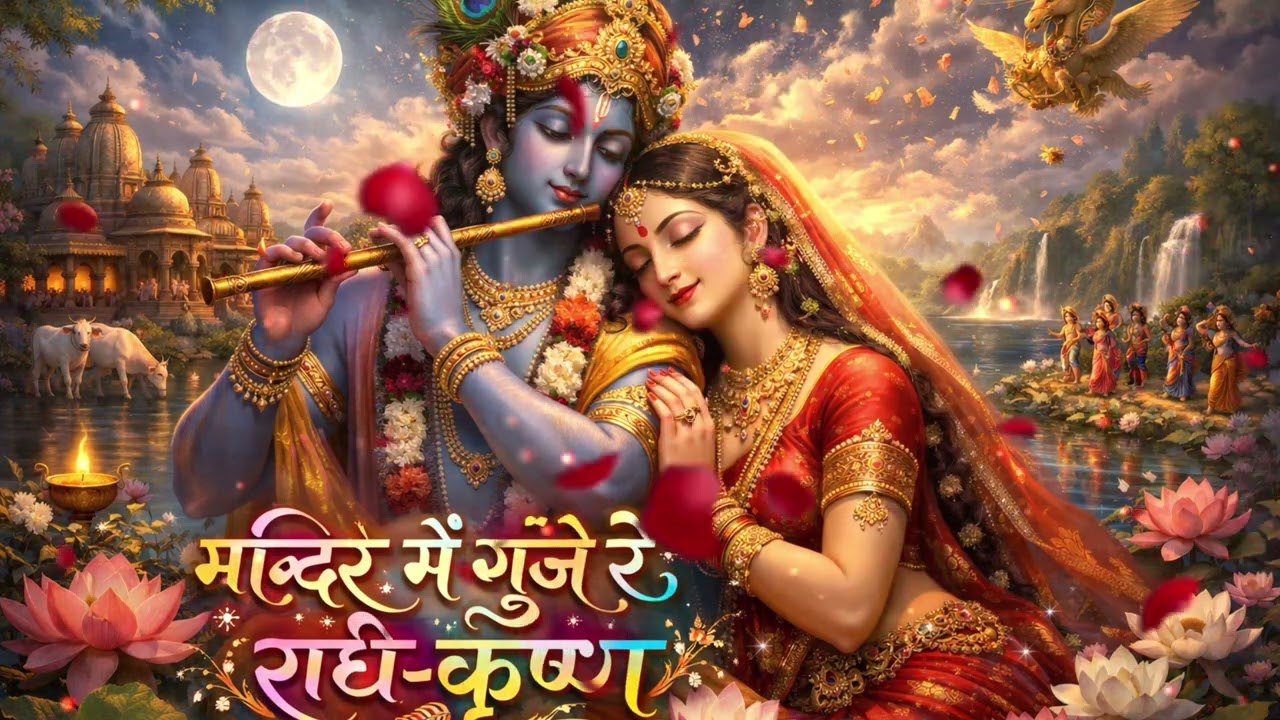 🌼मन्दिर में गूंजे रे, राधे-कृष्ण | मन को शांति देने वाला भजन''🌼#radhakrishna