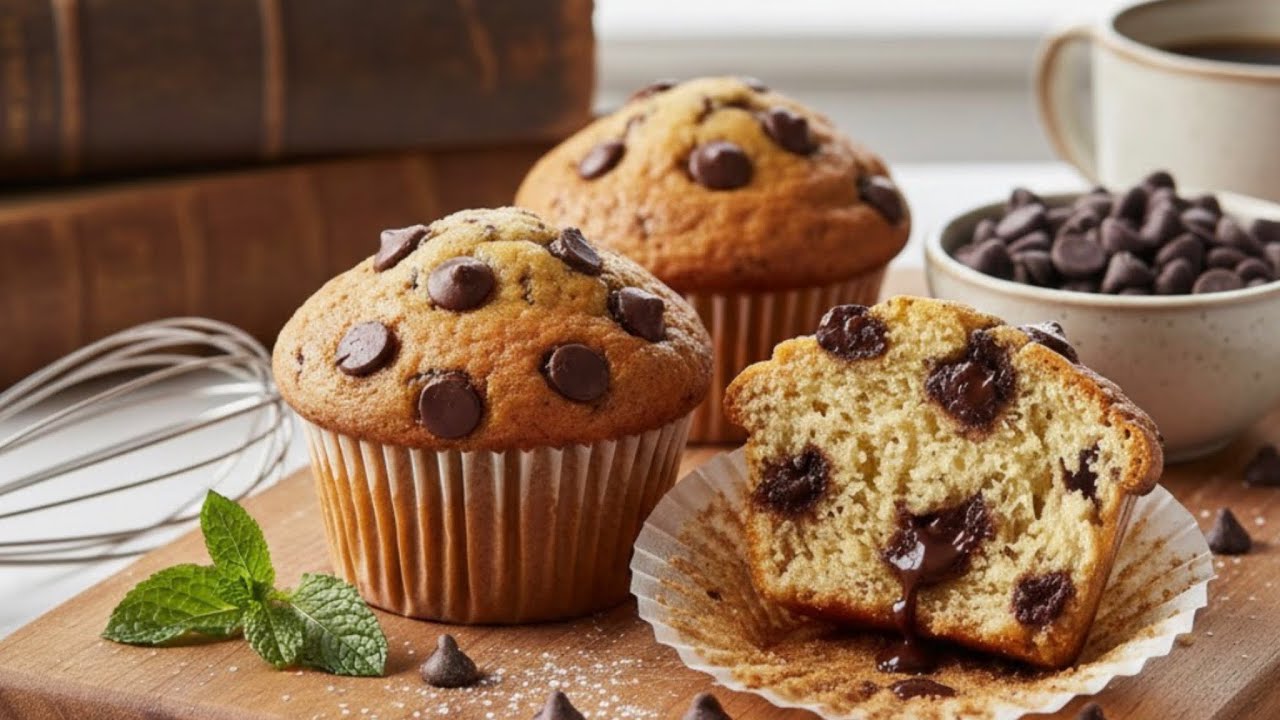 Best Chocolate Chip Muffins Recipe | Super Soft & Bakery Style, Melt in your Mouth!
