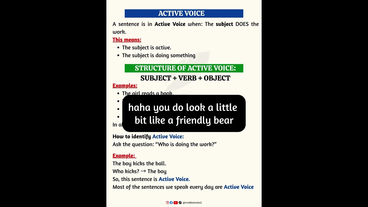 Never Mess Up Active Voice Again #grammar #tips