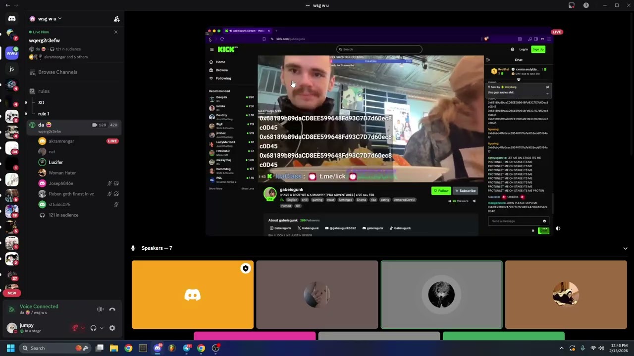 john daghita (@lick, @john) trolling random kick streamers