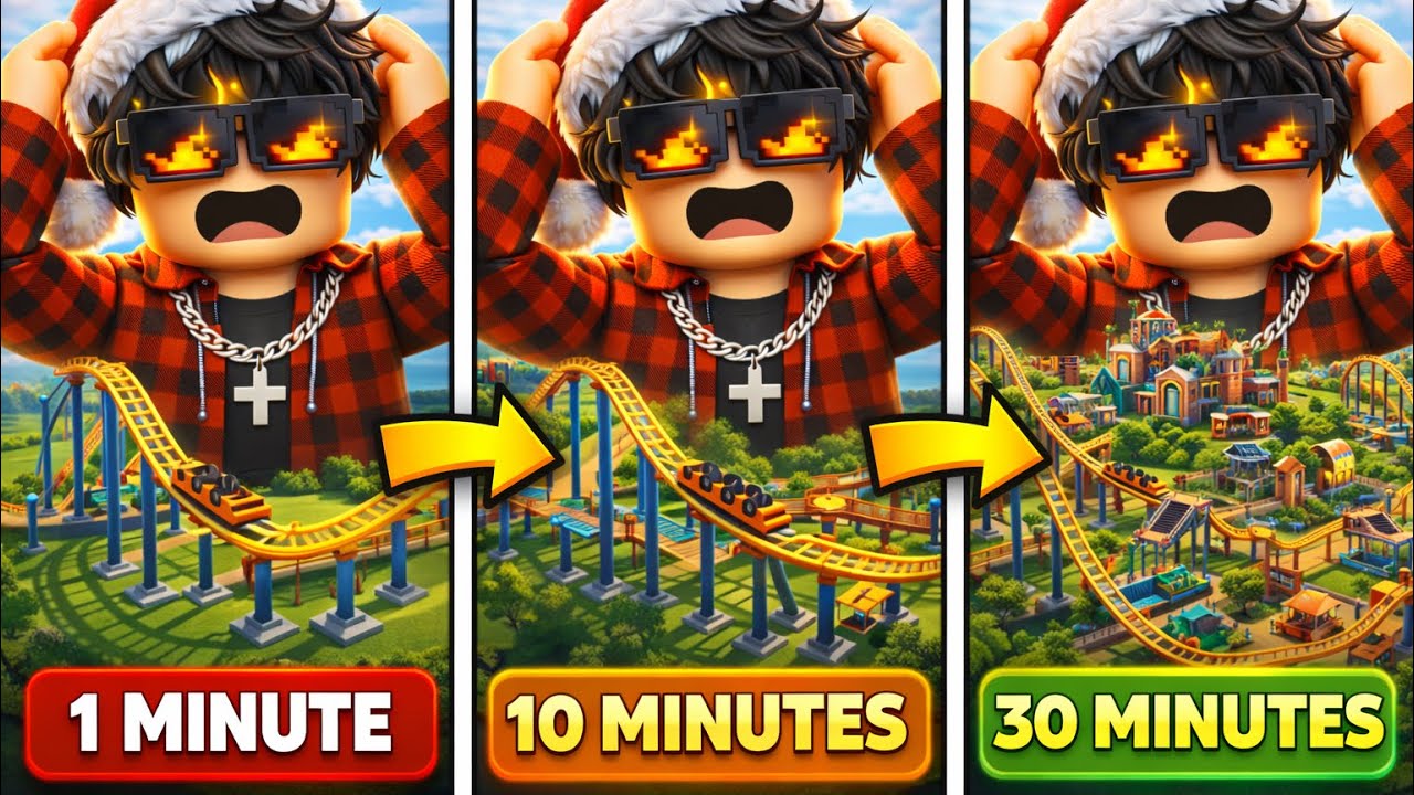 making the junior coaster in 1 min 10 min and 30 min!
