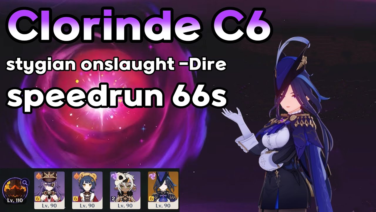 Clorinde C6 stygian onslaught -Dire speedrun 66s