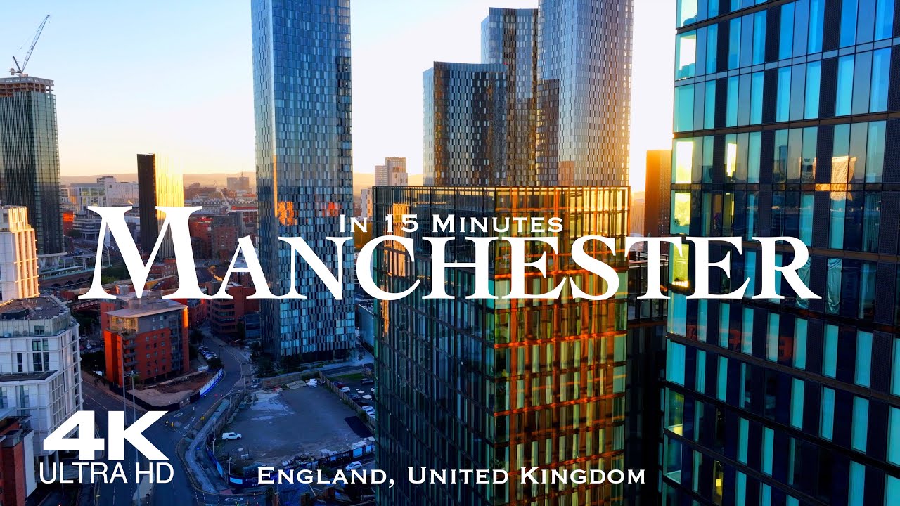 MANCHESTER 🇬🇧 Drone Aerial 4K | England United Kingdom UK