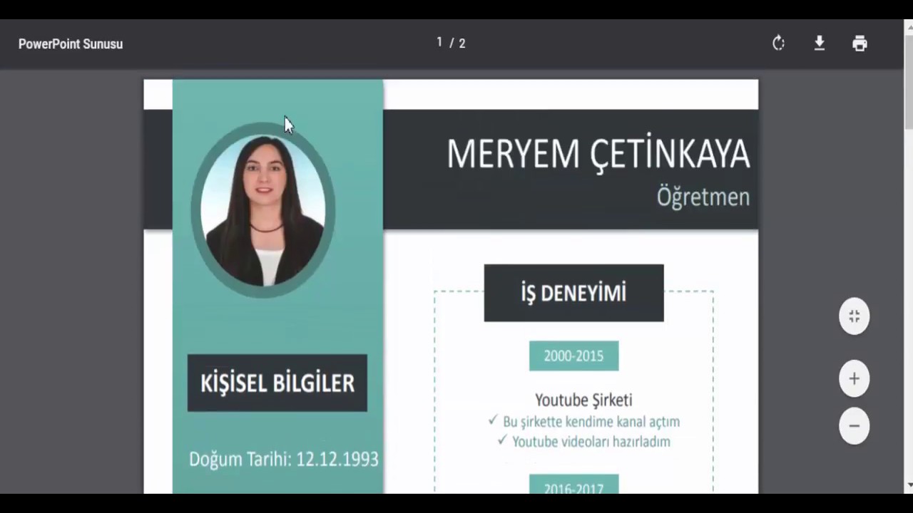 Powerpointte Etkili Özgeçmiş (CV) Hazırlama | Microsoft PowerPoint 2016