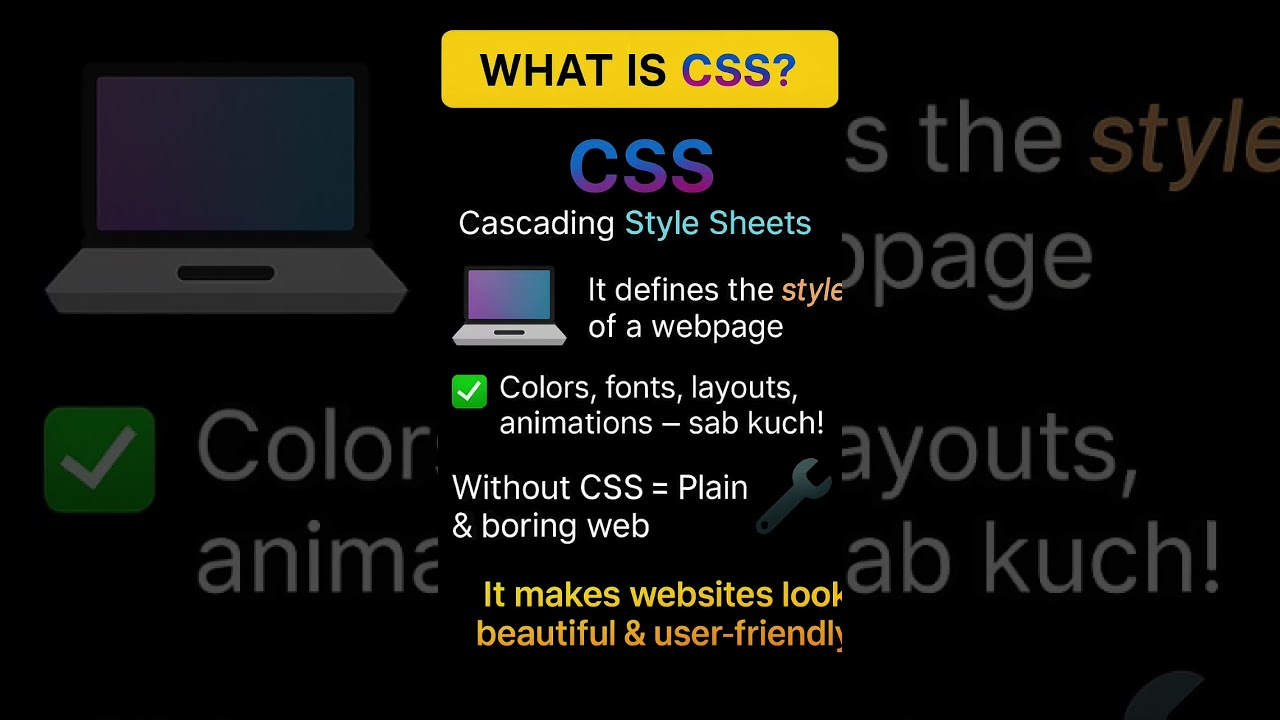 🎨 CSS makes your website look amazing!📌 Follow @RJTechVerse for daily tech tips#CSS #WebDev #Shorts