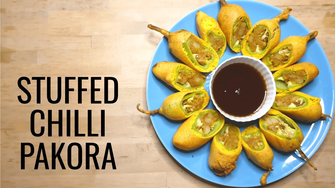 Stuffed Mirchi Pakora Recipe | Chilli Fritters
