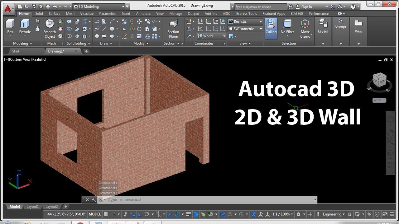 AutoCAD 3D Tutorial (  3D House Model Tutorial in  Autocad )