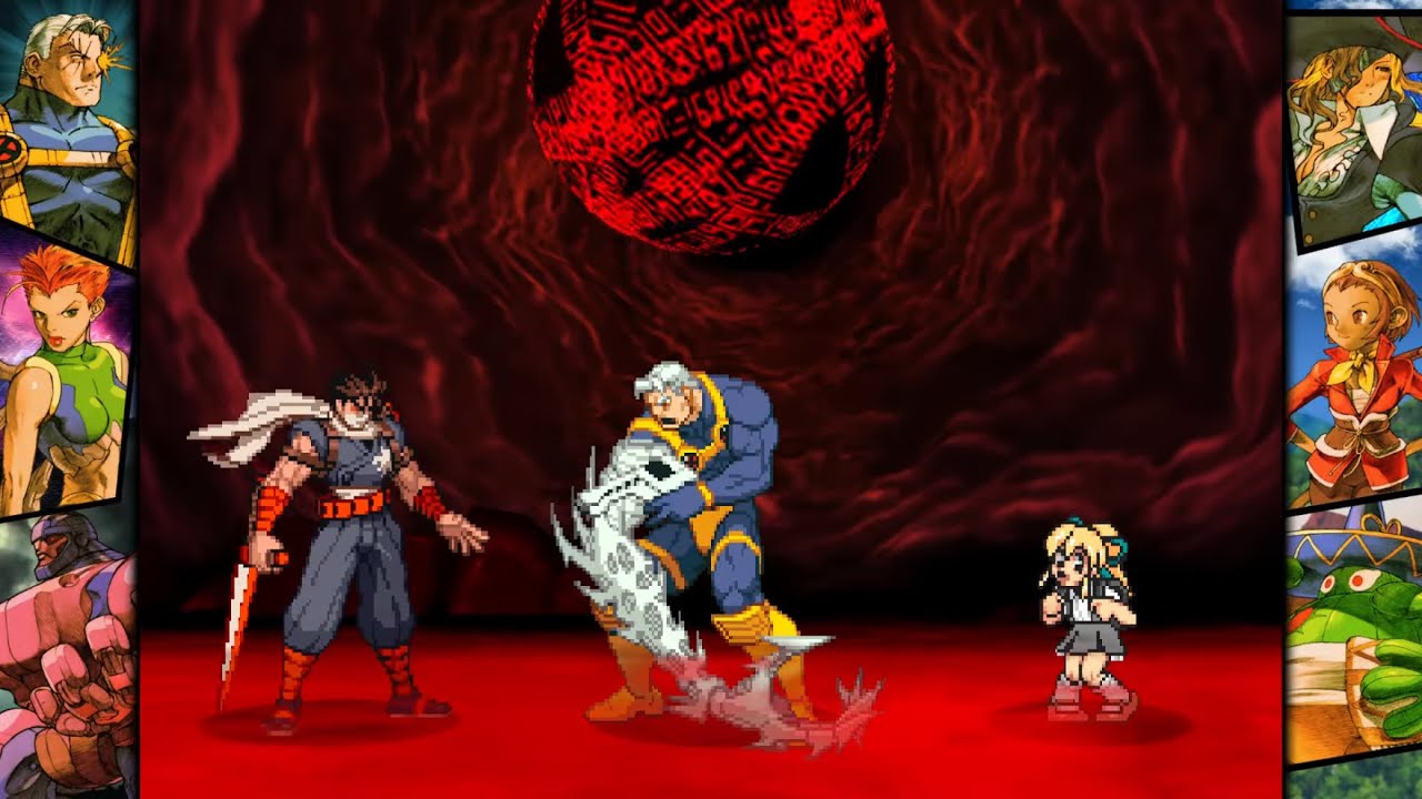 Marvel vs Capcom 2; Roll, Strider Hiryu, and Cable arcade playthrough