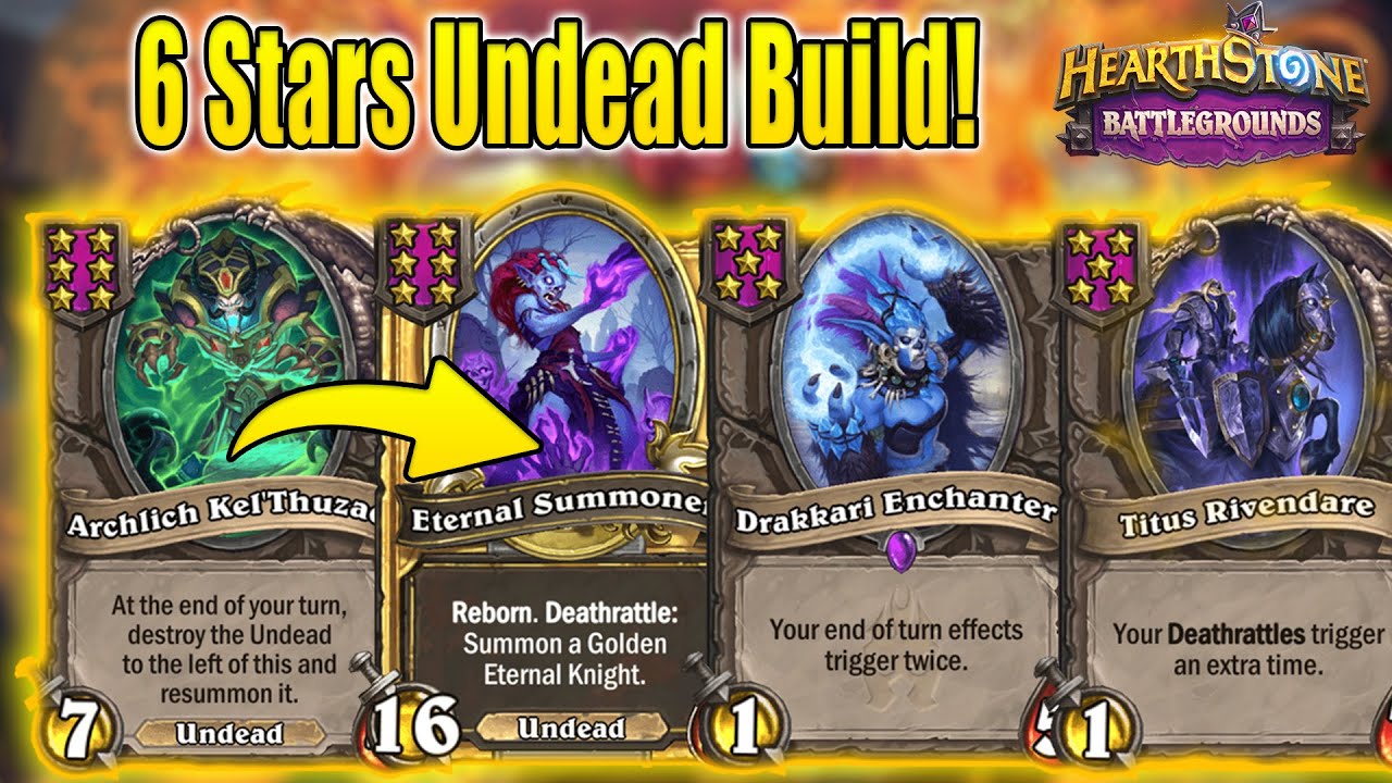 6 Stars Undead Build Double End Turn Effects At BG | Christian Hearthstone Battlegrounds