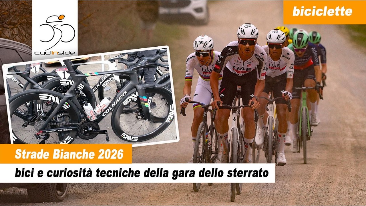 Strade Bianche 2026: le bici al via, le curiosità tecniche
