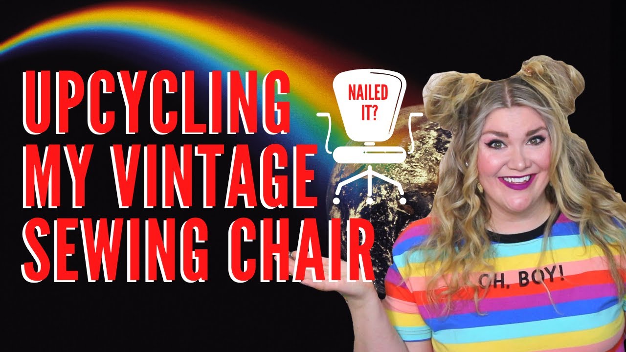Upcycling My Vintage Sewing Chair Using Fun Patches!  🎨🪑🏰 Disney, Harry Potter, 90's