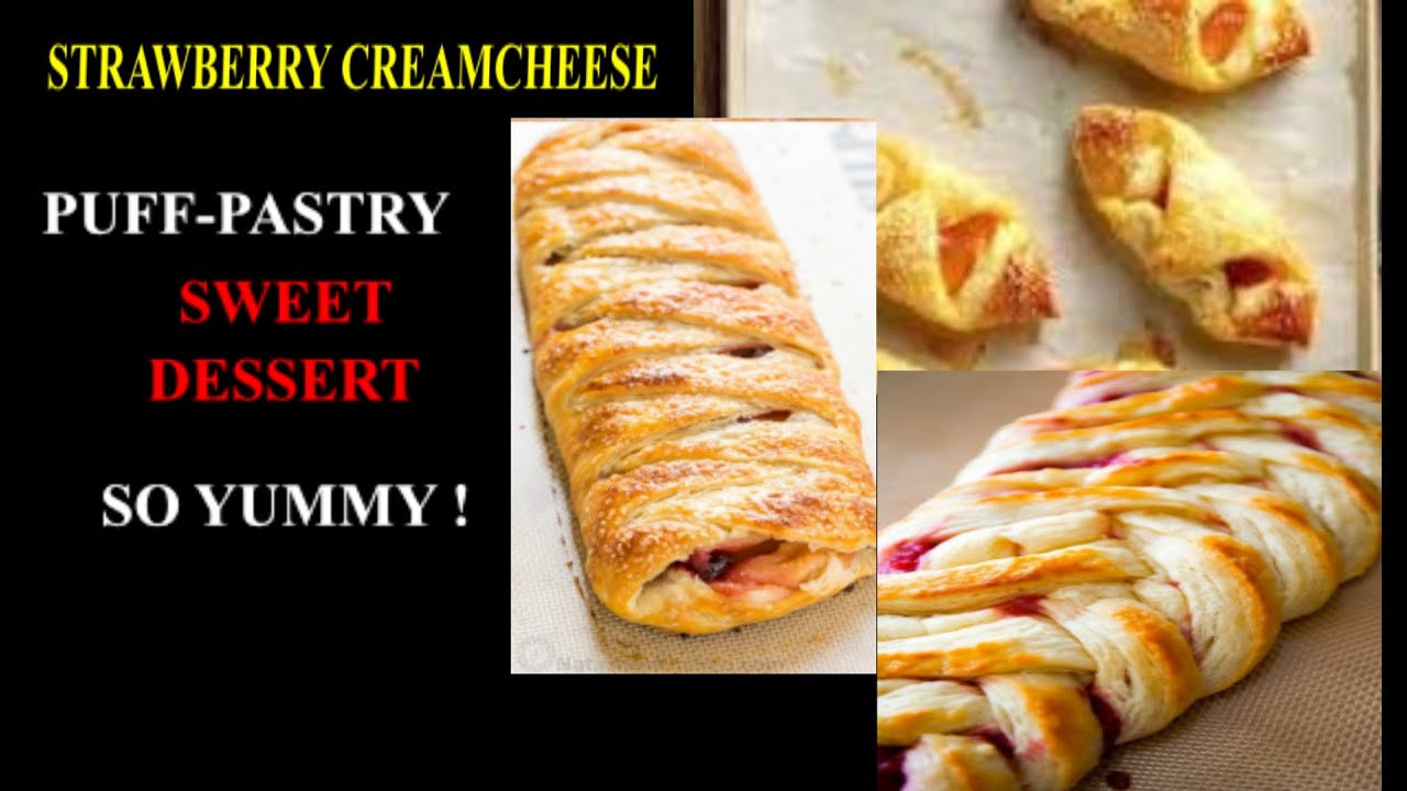THE BEST HOMEMADE STRAWBERRY CREAM CHEESE DANISH PUFF PASTRY | DESSERT | ASIAN COOKING | LET'S COOK