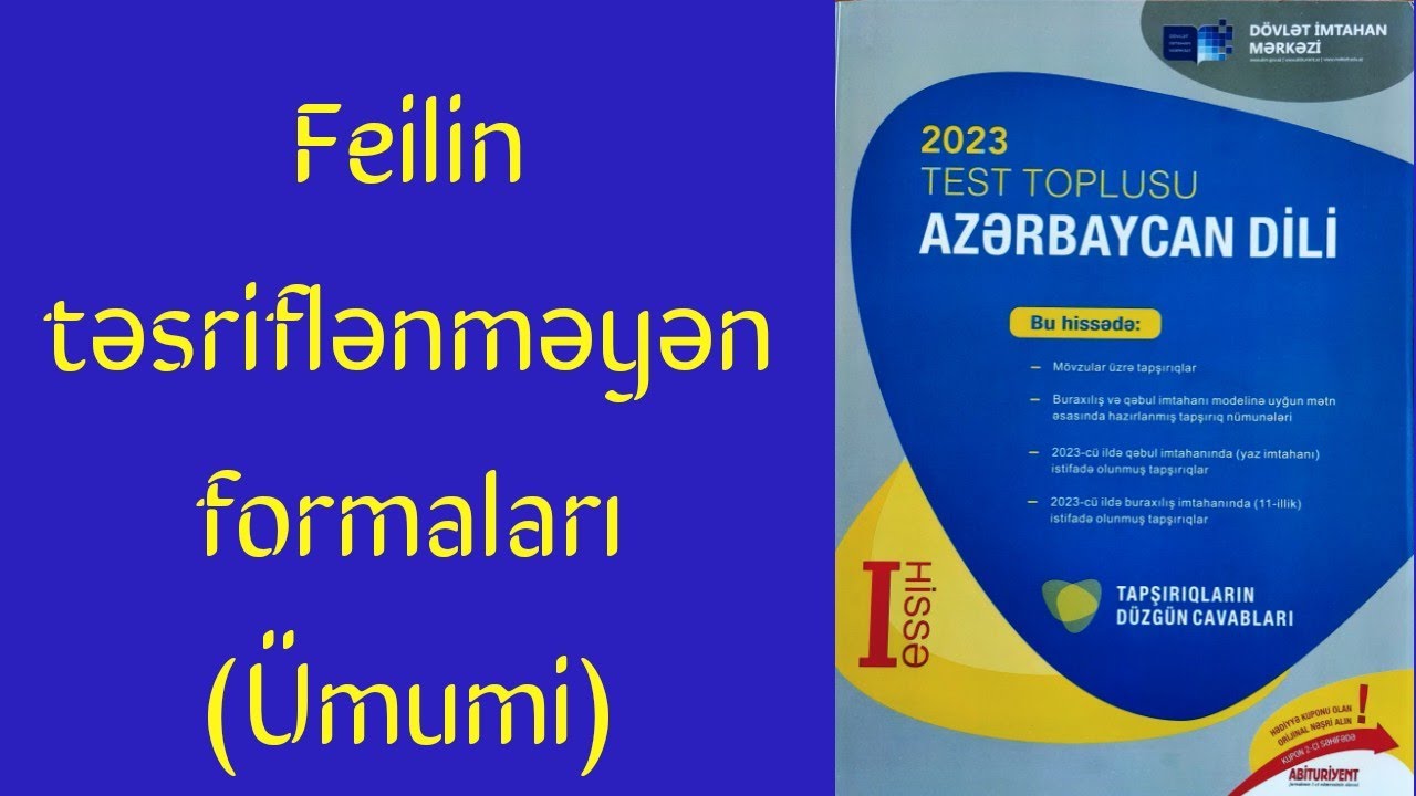 Azərbaycan dili yeni test toplu 2023 DİM. Feilin təsriflənməyən formaları (ümumi) #testtoplusu