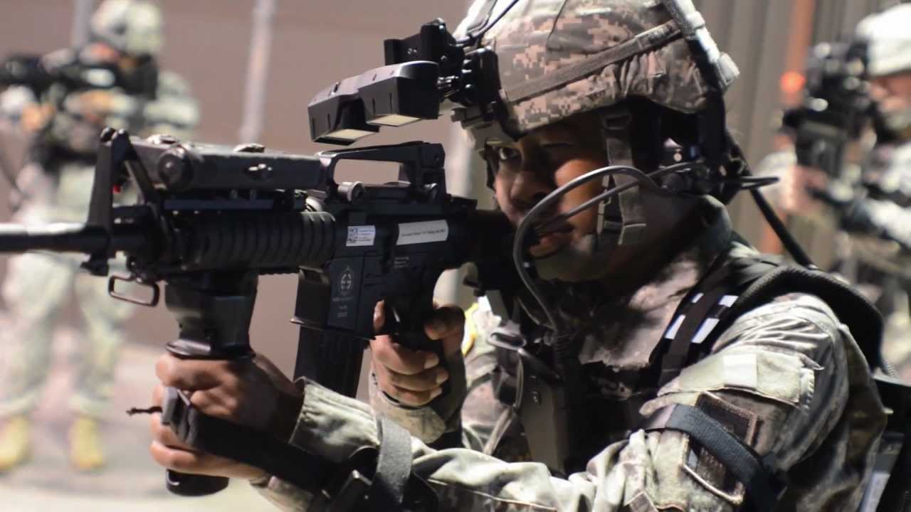U.S. Infantry Trains on Simulators - Dismounted Soldier Training System