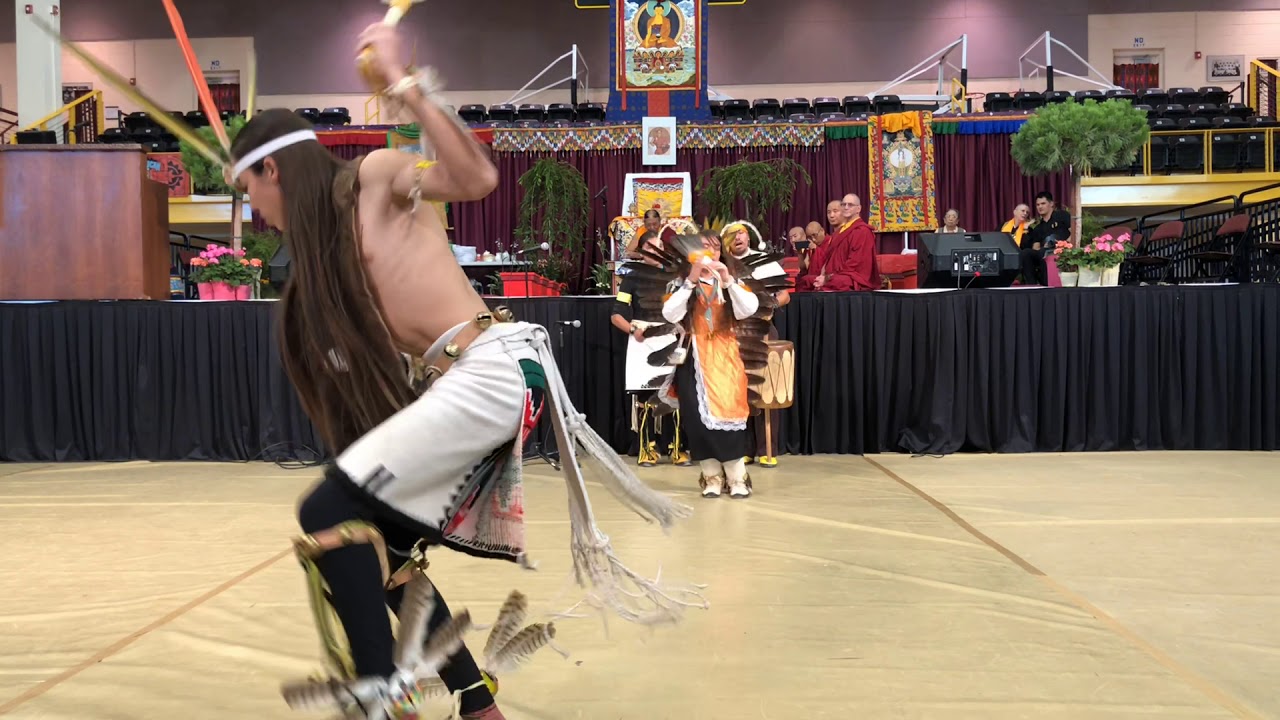 HH Sakya Trichen Rinpoche Cultural Exchange Santa Fe Indian School - Butterfly Dancer Clip 3