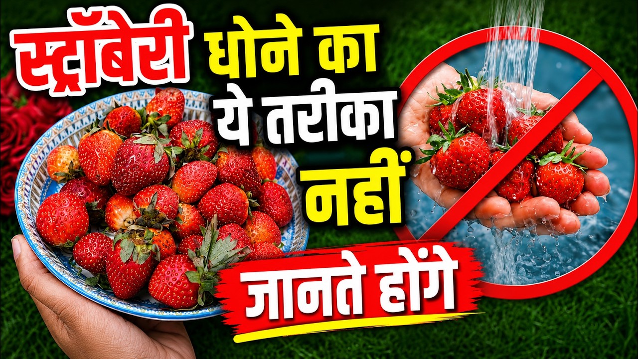 स्ट्रॉबेरी सिर्फ पानी से धोना गलत है😱 | How to Clean Strawberries Properly