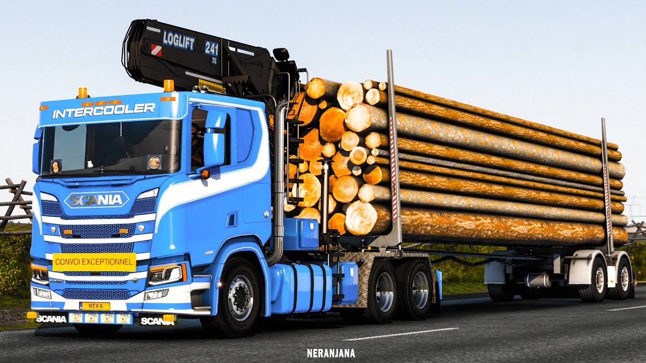 ETS2 Mods v1.45 | NG Scania R Log Lifter (Timber Truck) + Log Trailer | ETS2 Mods