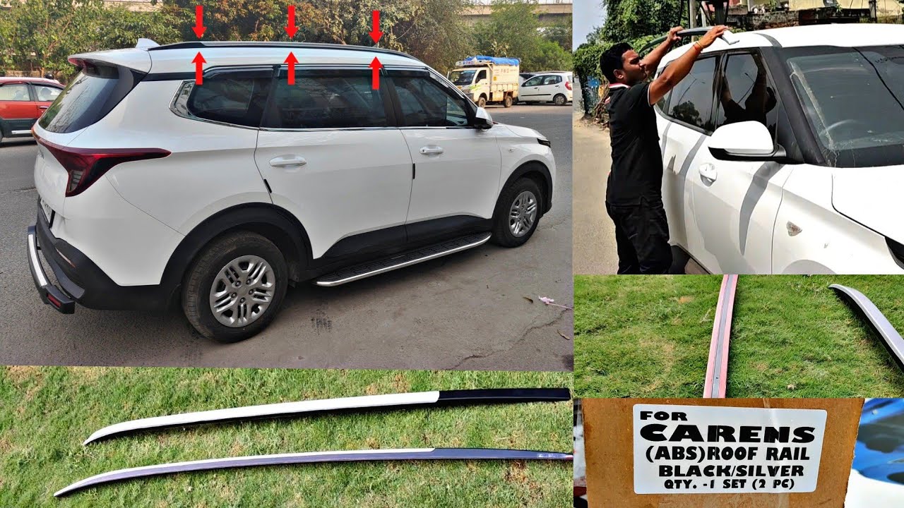 Carens Abs Roof Rail Black/Silver ‼️ Full installation video || 🔥 📞8368113907