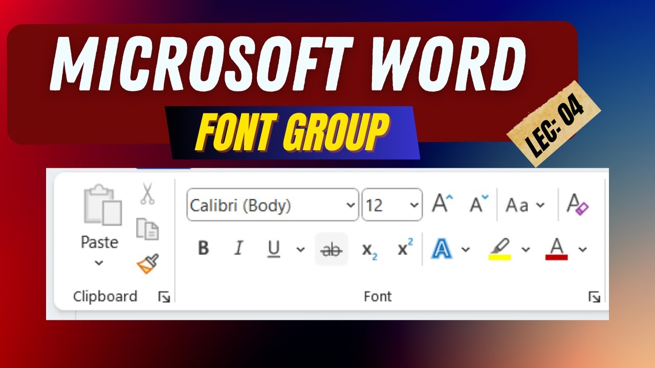 04 - Microsoft Word Home Tab Font group all commands | Clipboard group all commands in detail