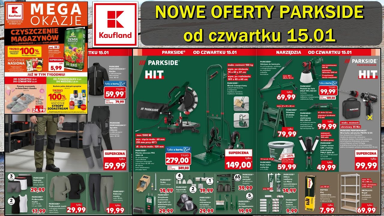 NOWE OFERTY Parkside w KAUFLANDZIE od czwartku 15.01, do cięcia laminatu, skrobak, wkrętarka.
