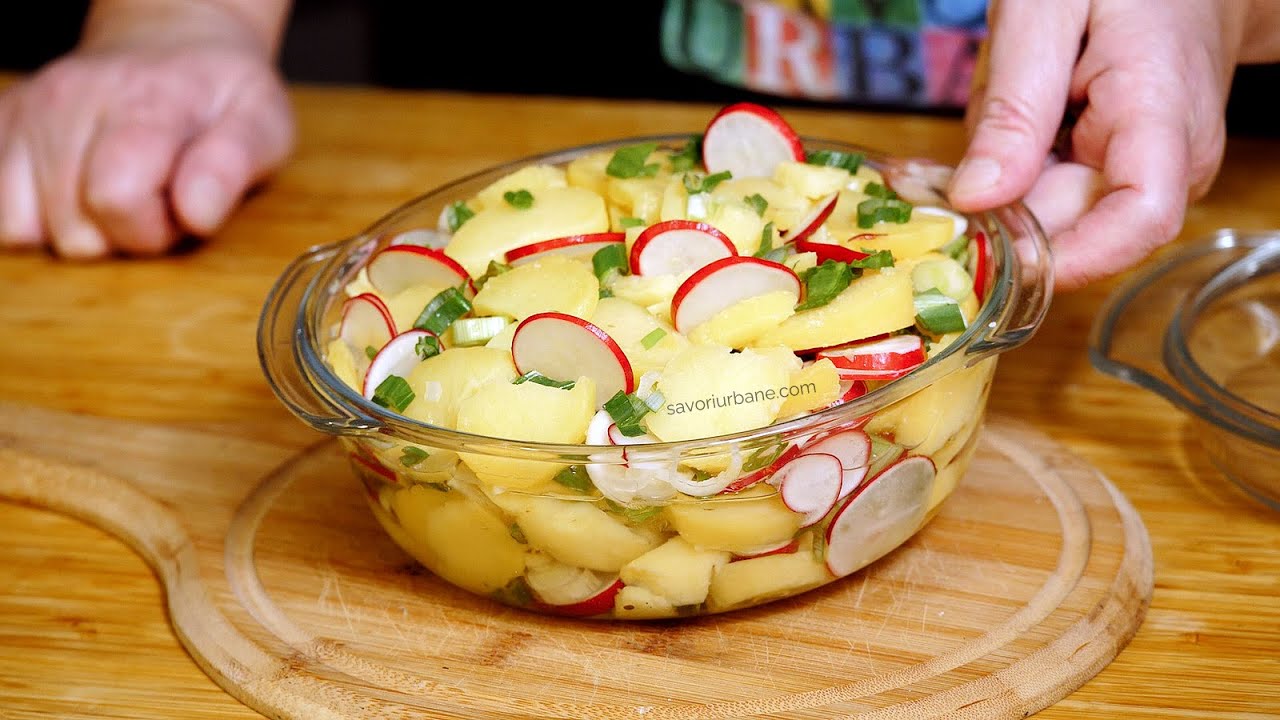 Salată orientală de primăvară - rețeta de salată de cartofi cu crudități (de post) | Savori Urbane