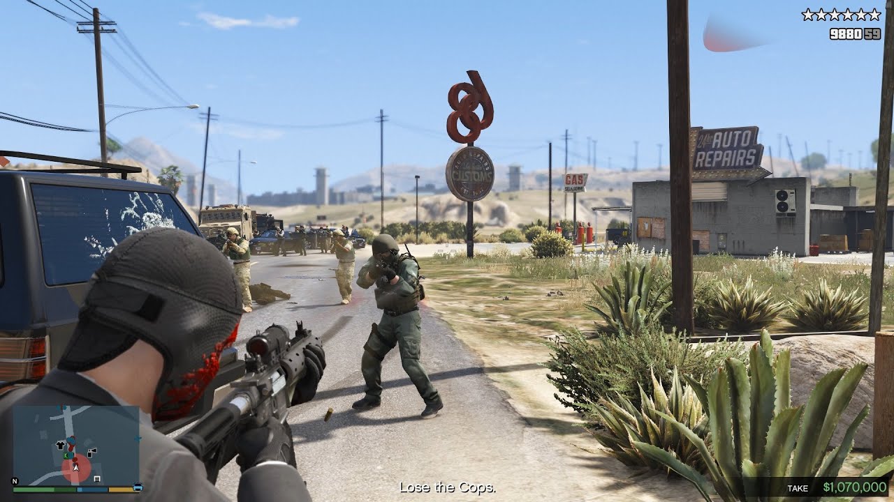 GTA V Fleeca Bank Heist + Epic 10 Star Cop Chase Escape Vol.5 [R.D.E. 4.1]