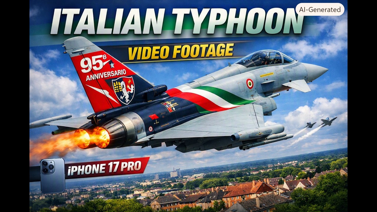 Italian Air Force Eurofighter Typhoon Over Farnborough | iPhone 17 Pro Footage Flypast