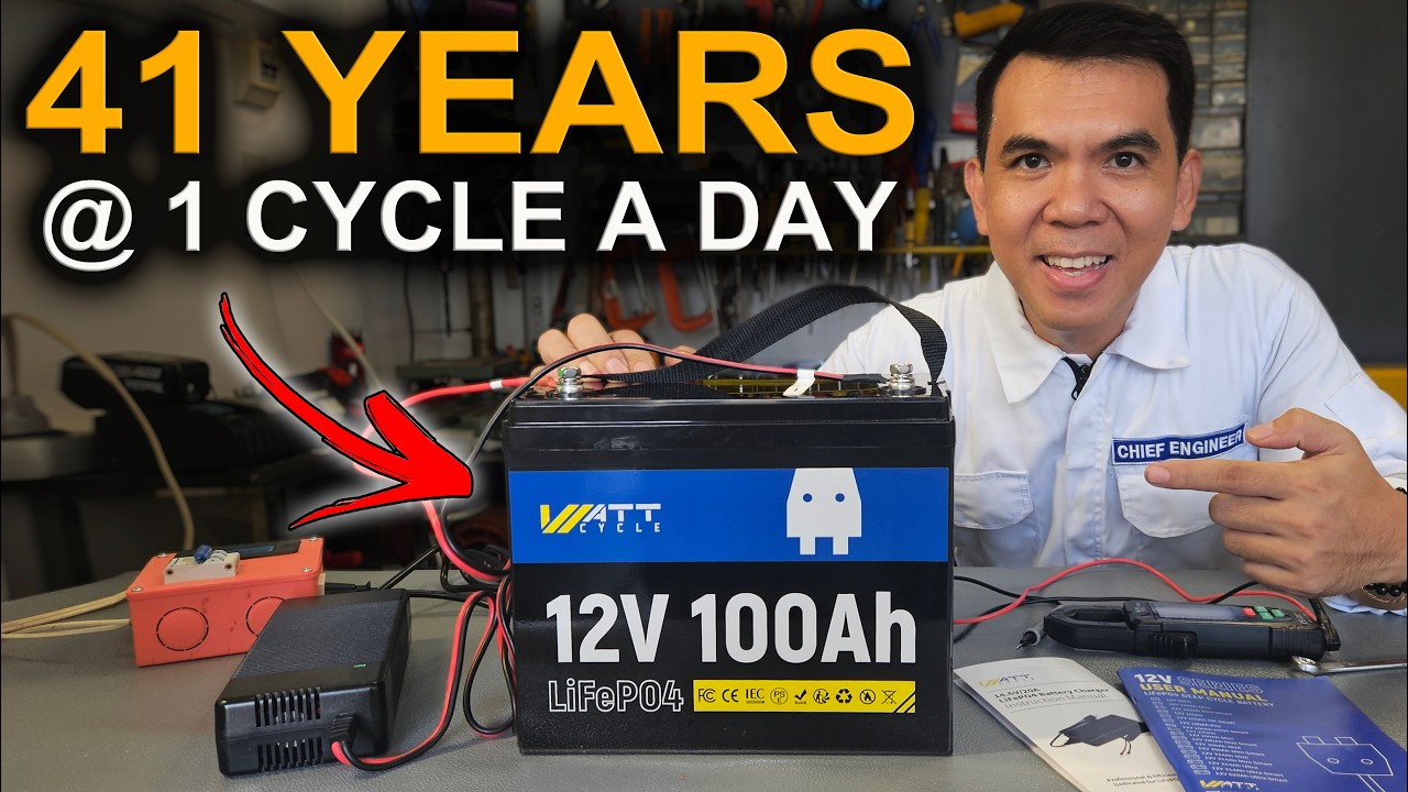 15,000 Cycle Life Battery Testing Review WattCycle LiFePO4 Battery 12V 100AH