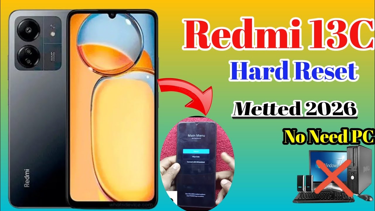 Redmi 13C ✓[Hard Reset password pattern\ pin Unlock 🔓 Without PC √New Metted Android Lock 🔒 ✓]