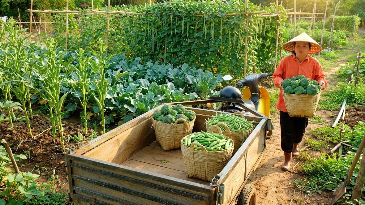 Harvest: Cauliflower, Okra, Yardlong Beans Go To The Market To Sell – Farm Life: Cook & Garden