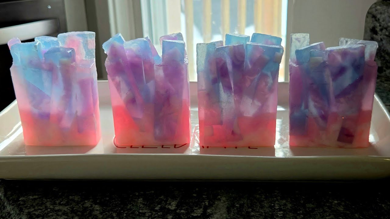 Cotton Candy Rock Candy #meltandpoursoap #diysoap #soap #justsoaps #soap #meltandpour 