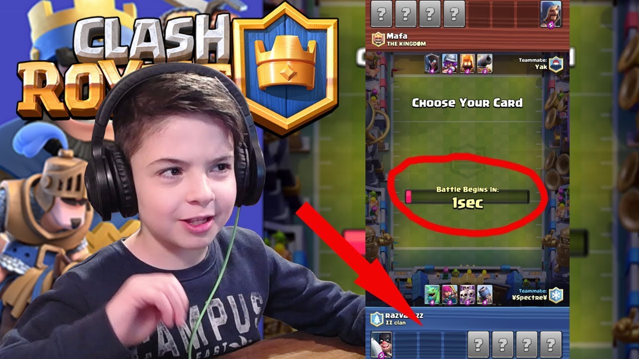 ULTIMA SECUNDA SI O SINGURA CARTE ALEASA? - Clash Royale