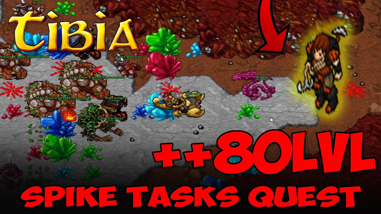 HARDCORE - Tibia - Spike Tasks Quest +80lvl.