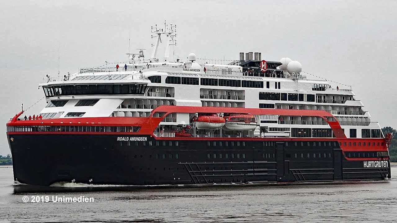 ROALD AMUNDSEN | maiden call of worlds 1st hybrid cruise ship ever in Hamburg | 4K-Quality-Video