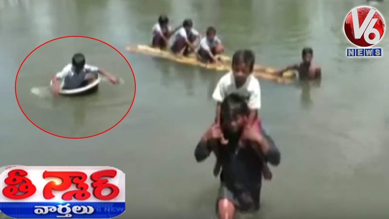 Assam Students Forced To Cross River On Banana Stem And Vessel | Teenmaar News | V6 Telugu News