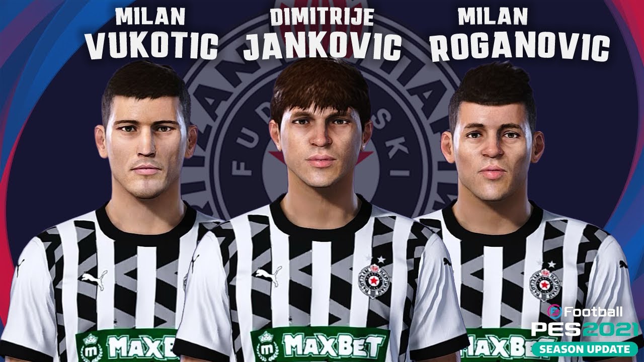 Milan Vukotić🇲🇪 & Dimitrije Janković🇷🇸 & Milan Roganović 🇲🇪(FK Partizan) How to create in Pes 2021