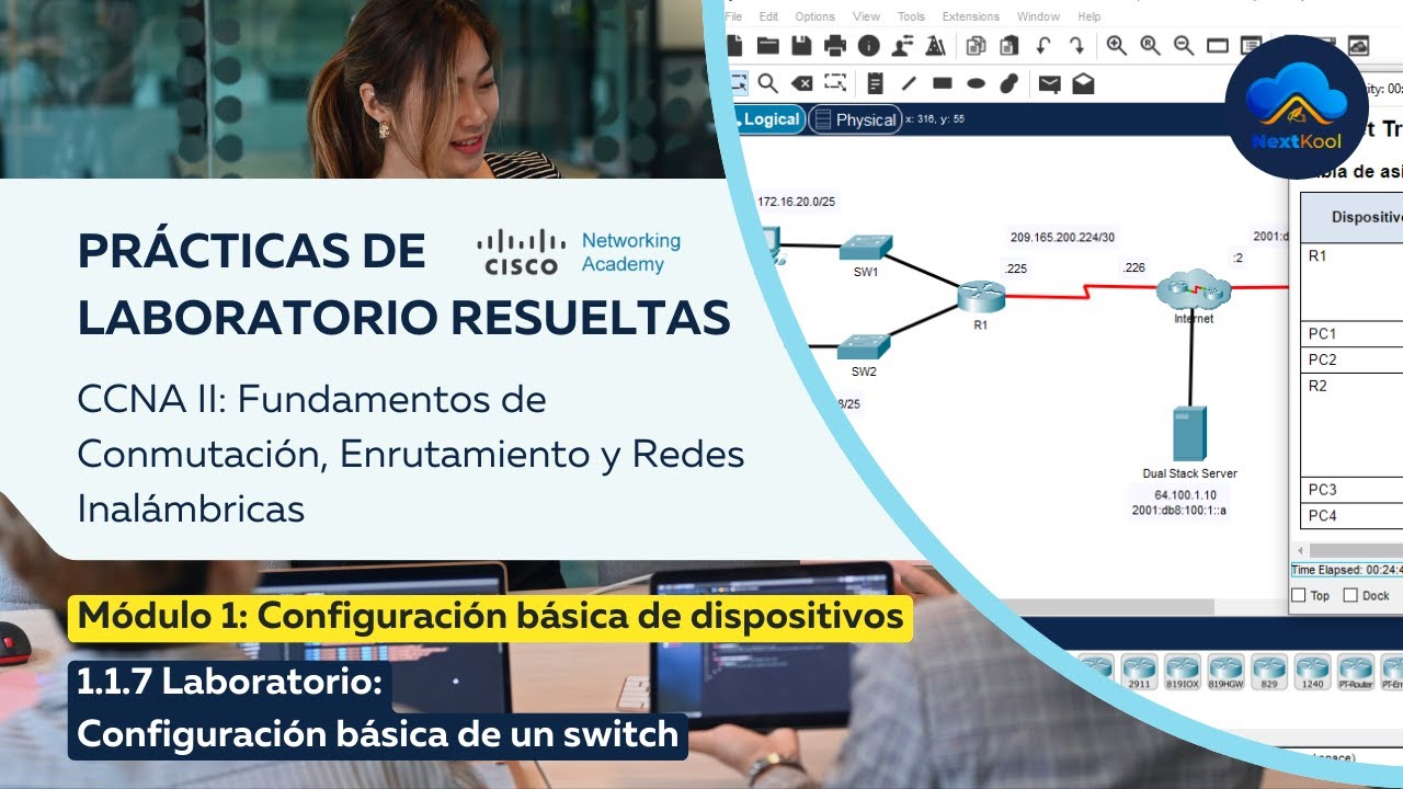 CCNAv7 II | Laboratorio resuelto | 1.1.7 Laboratorio - Configuración básica de un switch